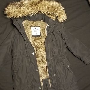 Girls Parka Coat size 3/4 faux fur